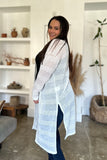 Double Take Full Size Open Front Longline Cardigan 