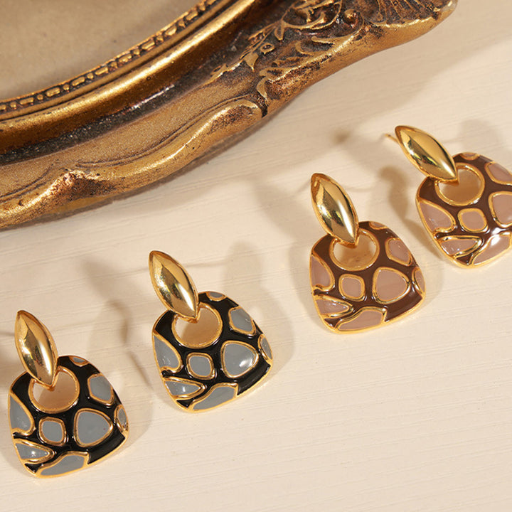 Copper Oil Drip Earrings 