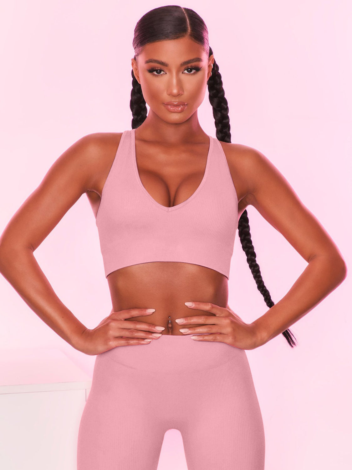 Scoop Neck Wide Strap Active Bra 