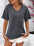 Mandy V-Neck Dropped Shoulder T-Shirt 
