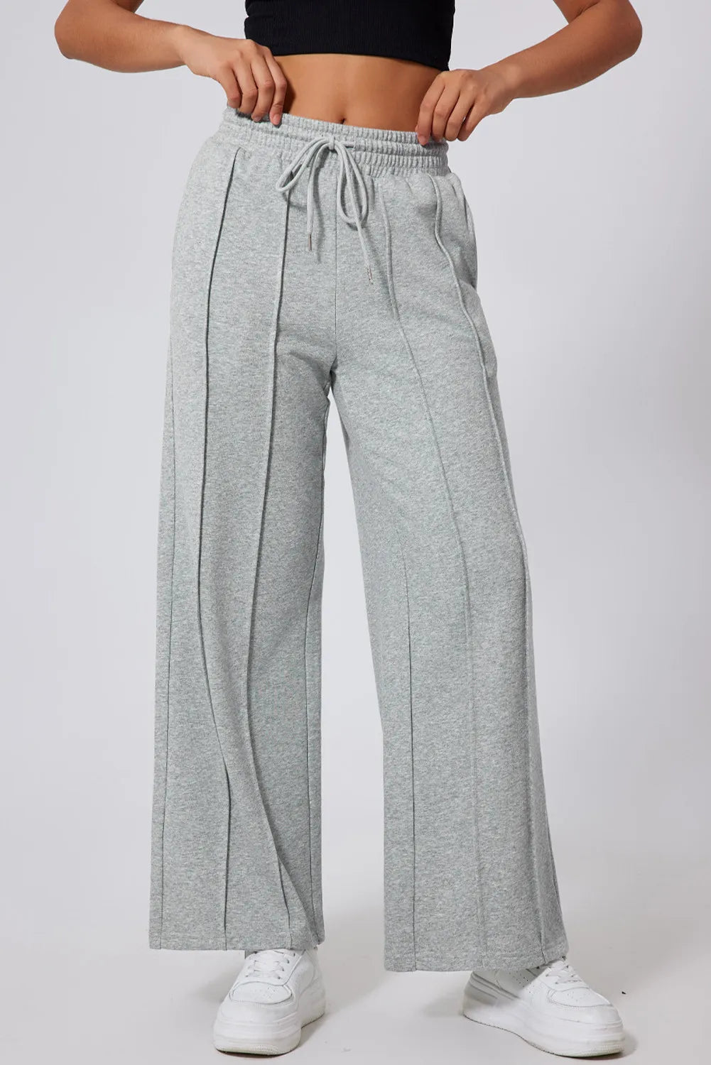 Drawstring Wide Leg Active Pants 