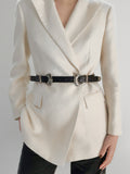 Double Buckle PU Leather Belt 