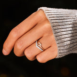 Knotted Heart Shape Inlaid Zircon Ring 