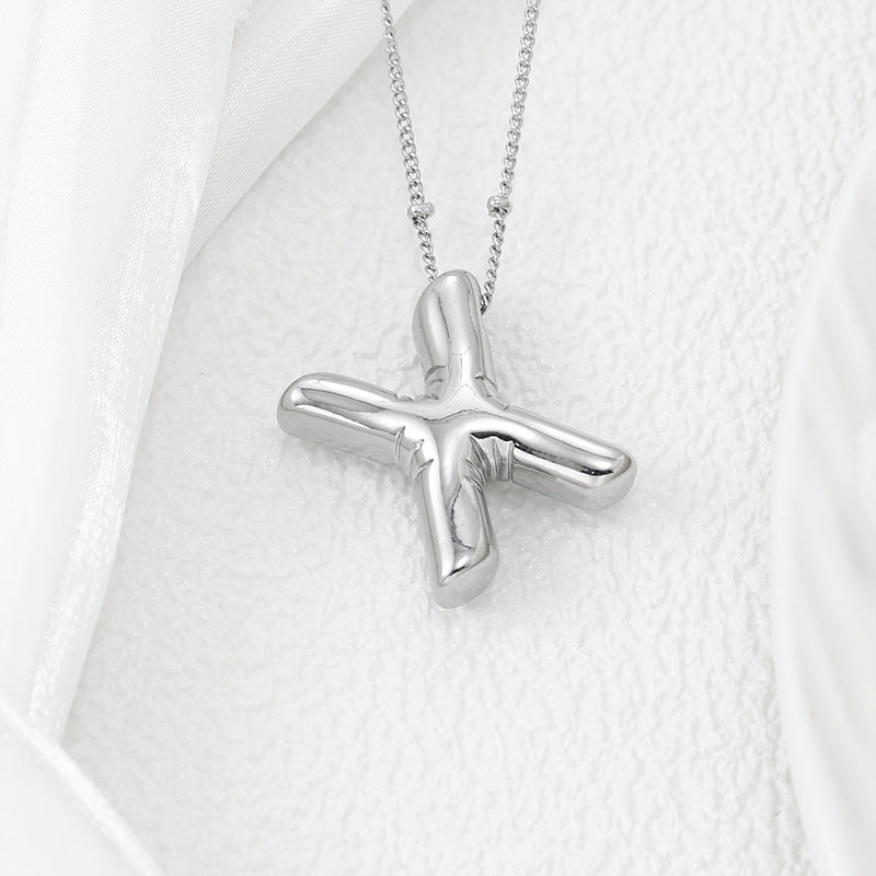 Copper Bubble Letter Pendant Necklace 