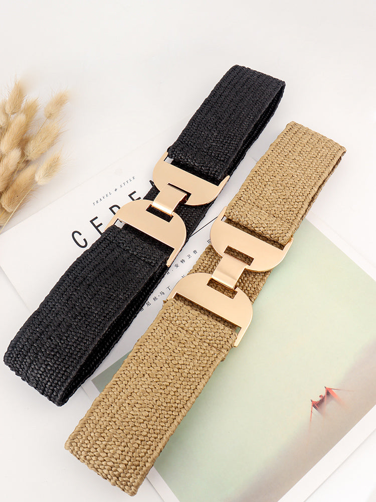Alloy Buckle Elastic Belt 