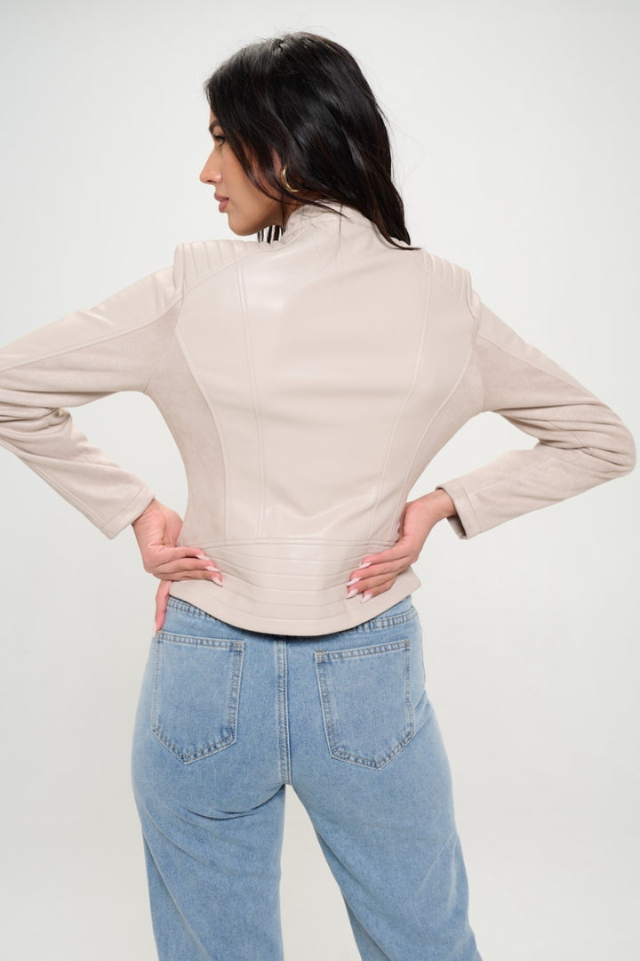 Coalition LA Zip Up Vegan Moto Jacket 
