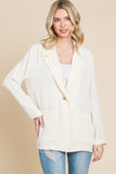 Culture Code One Button Long Sleeve Blazer with Pockets 