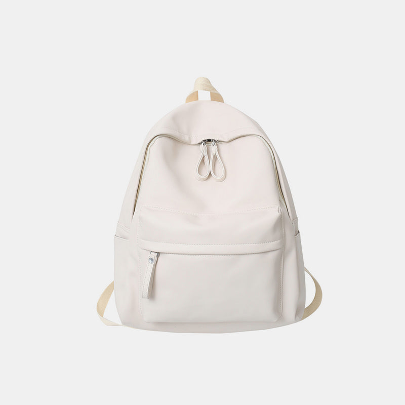 PU Leather Zip Backpack Bag 