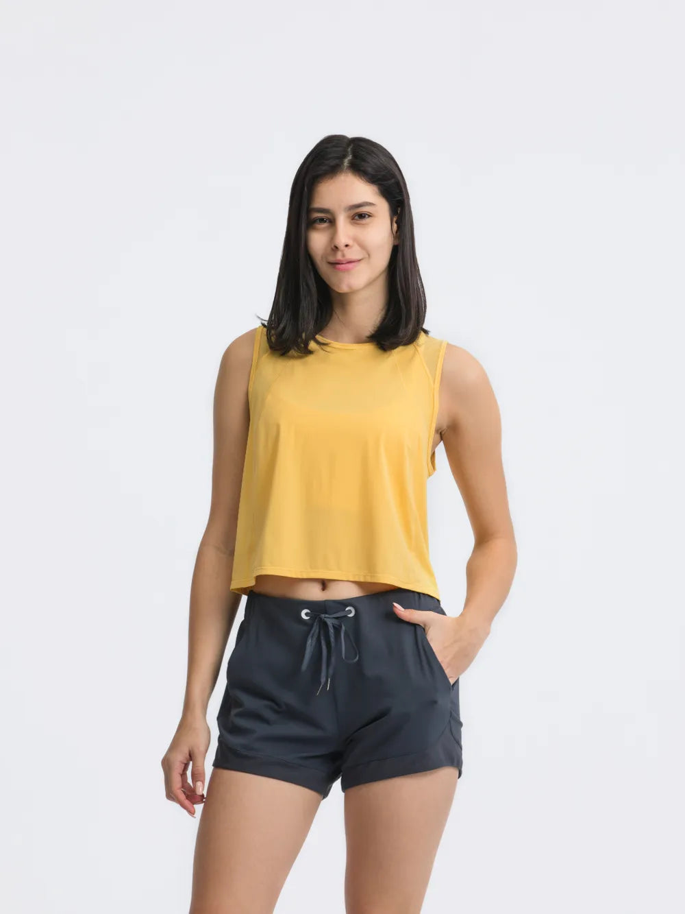 Millennia Round Neck Cropped Active Tank 