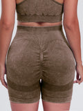 Washed High Waist Active Shorts 