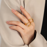 Titanium Steel Layered Wrap Ring 