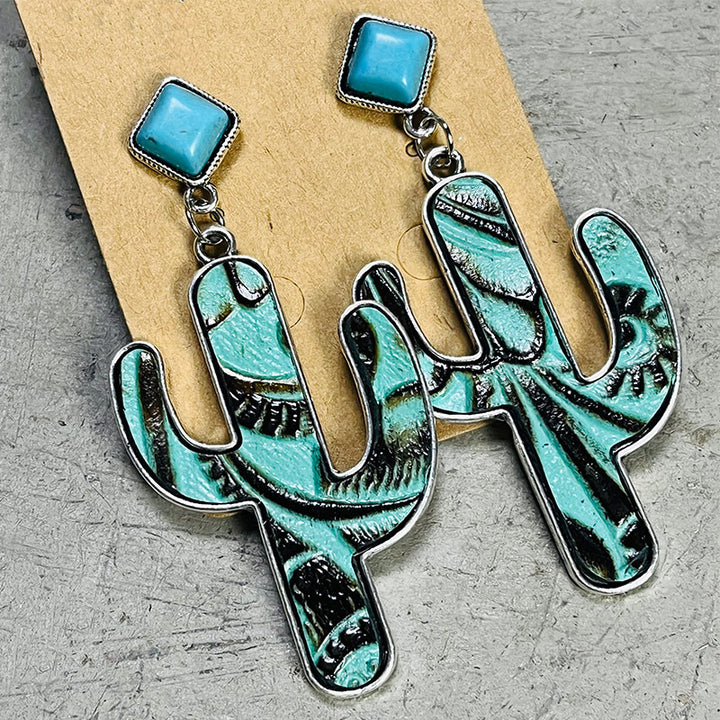 Turquoise Cactus Earrings 