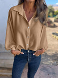 Full Size Collared Neck Long Sleeve Shirt 