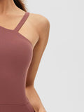 Cutout Asymmetrical Neck Active Jumpsuit 