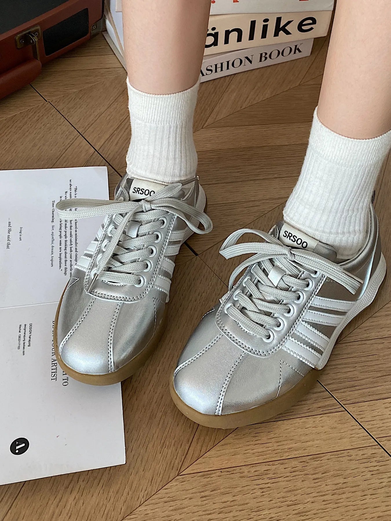 Striped Lace Up Sneakers 