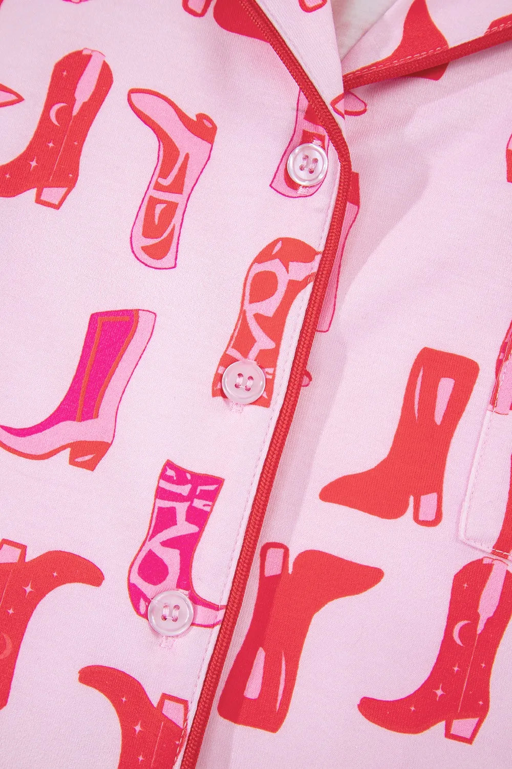 Cowgirl Boots Printed Shirt and Shorts Set Lingerie & Nightwear