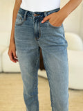 Judy Blue Full Size Mid Rise Rigid Magic Release Hem Jeans 