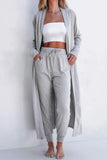 Open Front Long Sleeve Cardigan and Pants Lounge Set Lingerie & Nightwear