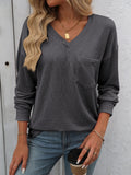 Mandy V-Neck Long Sleeve T-Shirt 