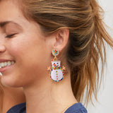 Alloy Rhinestone Snowman Earrings 