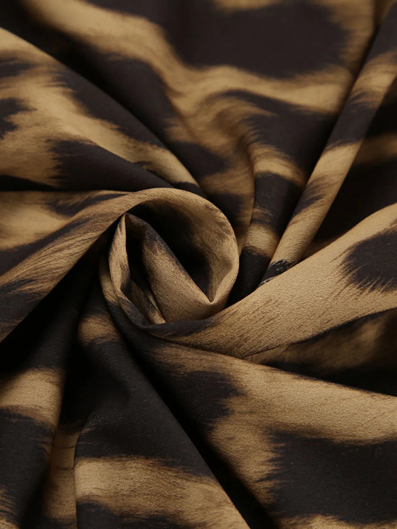 Leopard Print High Waist Flare Maxi Skirt 