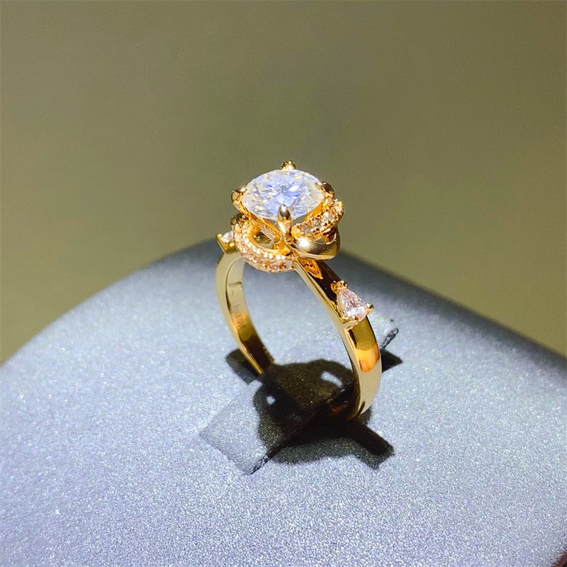 1 Carat Moissanite Zircon 925 Sterling Silver Ring 