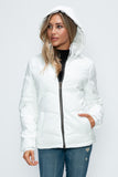 How Dare U Pocketed Zip Up Puffer Jacket with Removable Hood 