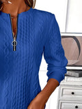 Texture Half Zip Long Sleeve Sweatshirt 
