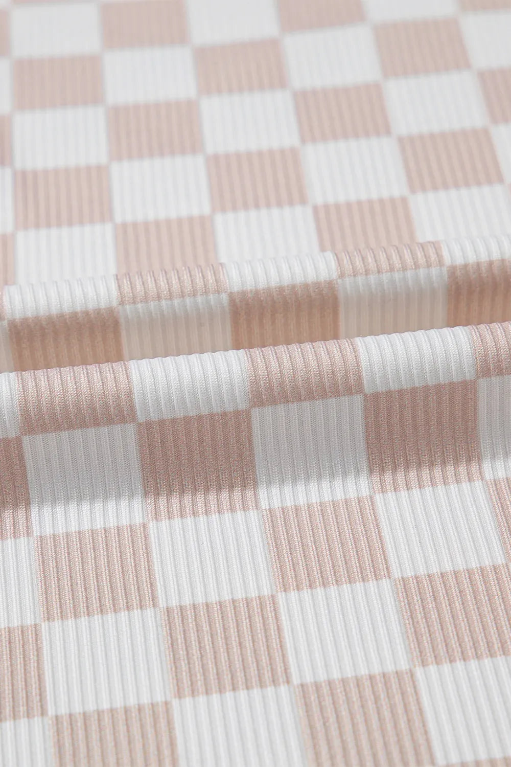 Ribbed Texture Checkered Print Tank and Pants Set Lingerie & Nightwear