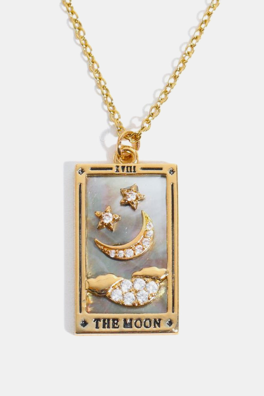 Tarot Card Pendant Stainless Steel Necklace 