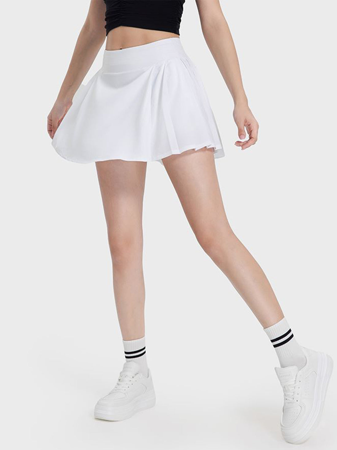 Millennia Pleated Detail Mid-Rise Waist Active Skirt 