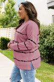 Plus Size Round Neck Dropped Shoulder Sweatshirt 