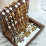 Freshwater Pearl Titanium Steel Necklace 
