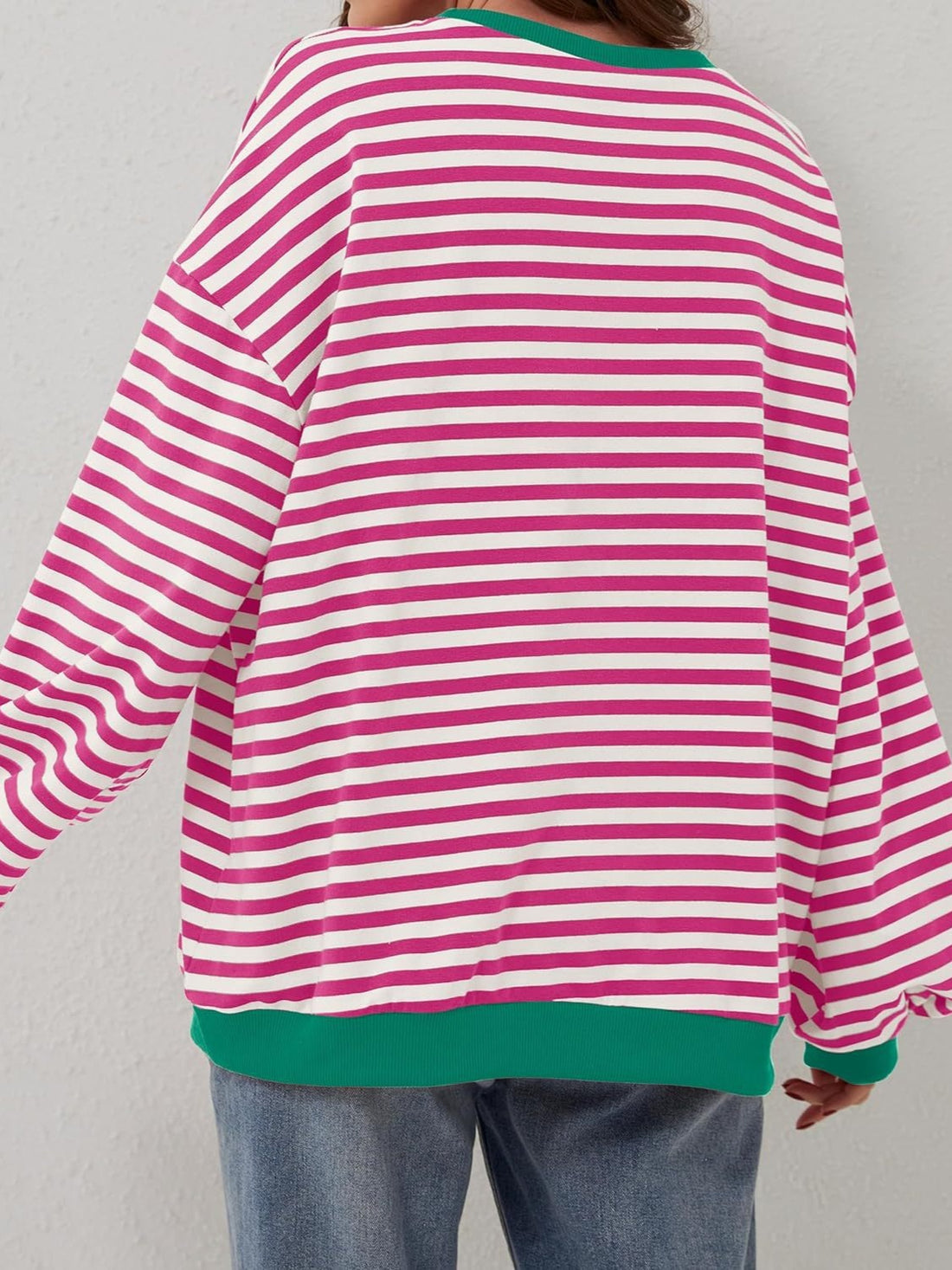 Lovelet Contrast Striped Long Sleeve Sweatshirt 