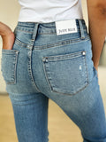 Judy Blue Full Size Mid Rise Destroyed Hem Distressed Jeans 