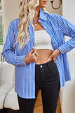 Lovelet Striped Button Up Long Sleeve Shirt 