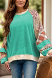 Plus Size Printed Raglan Sleeve Sweatshirt 