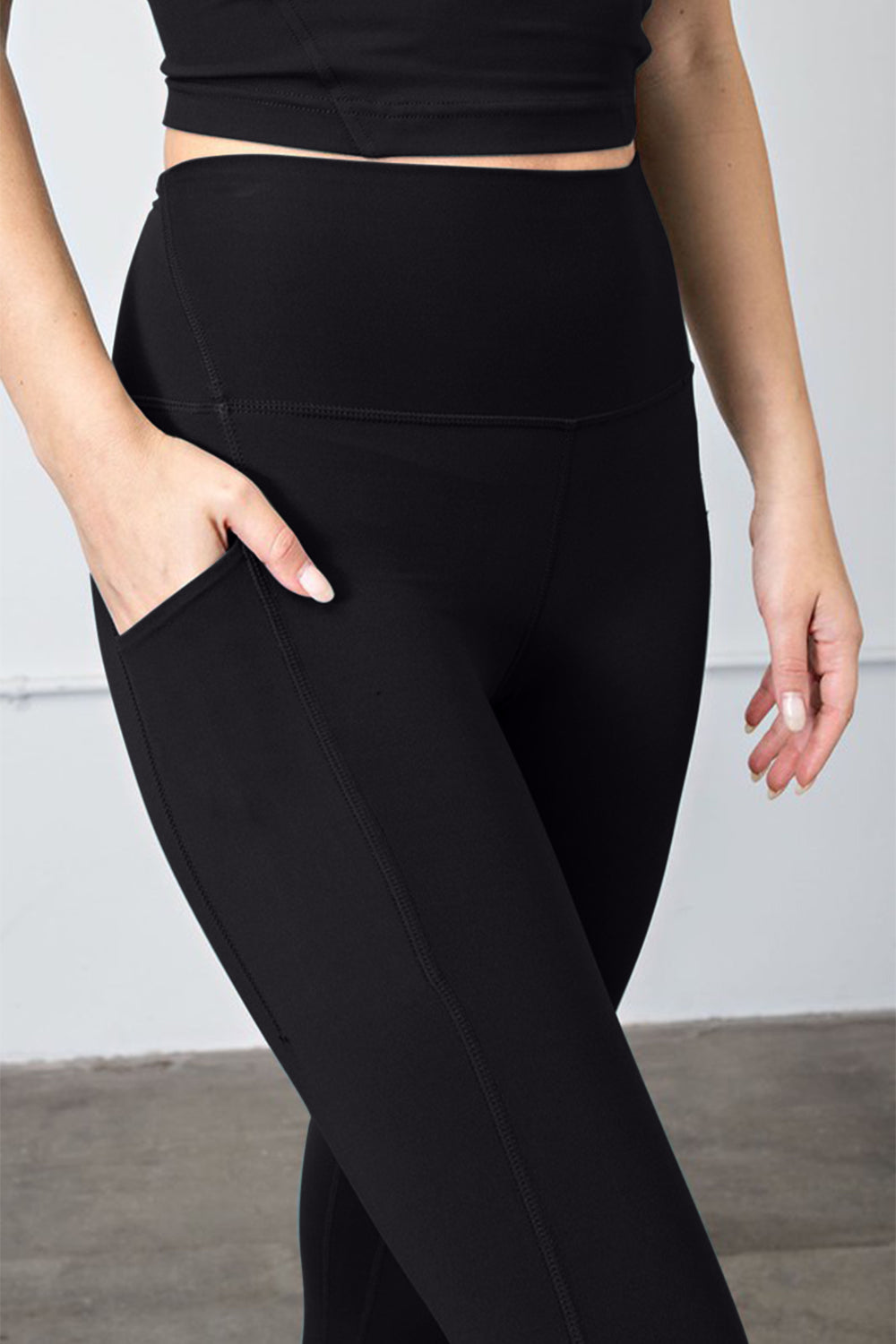 Faith Apparel High Waist Wide Waistband Leggings 