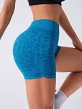 Ruched Leopard High Waist Active Shorts 