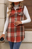 Plaid Button Up Vest Coat 