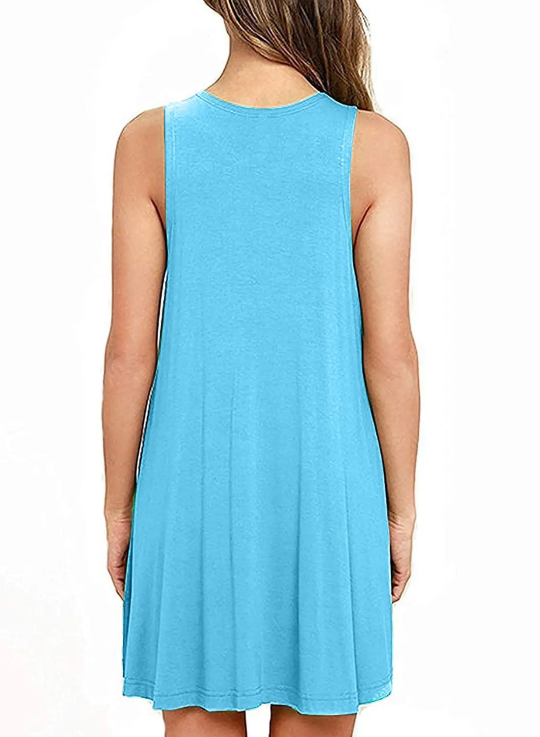 Full Size Round Neck Sleeveless Dress with Pockets 