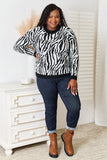 Heimish Full Size Zebra Print Sweater 