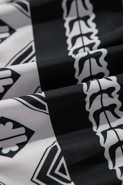 Tiered Printed Notched Half Sleeve Dress Dresses