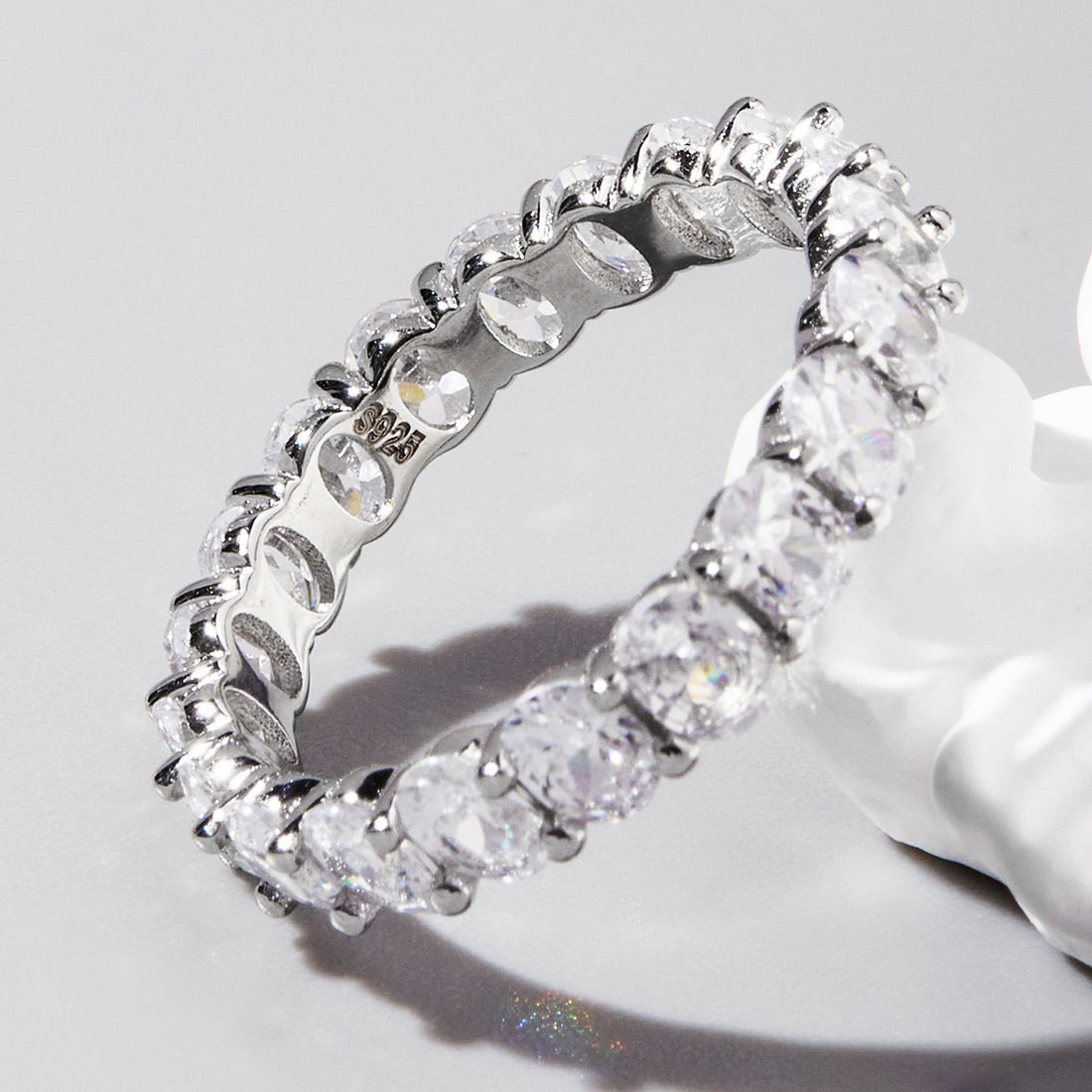 Inlaid Zircon 925 Sterling Silver Ring 