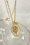 Flower Shell Pendant Copper Necklace 