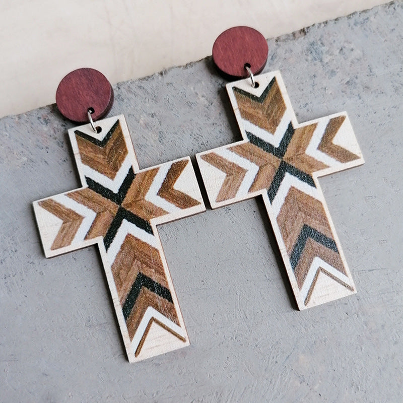 Cross Drop Earrings 