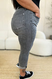 Judy Blue Full Size Button Fly High Waist Cuffed Capris 