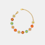 Titanium Steel Oil Drip Flower Bracelet 