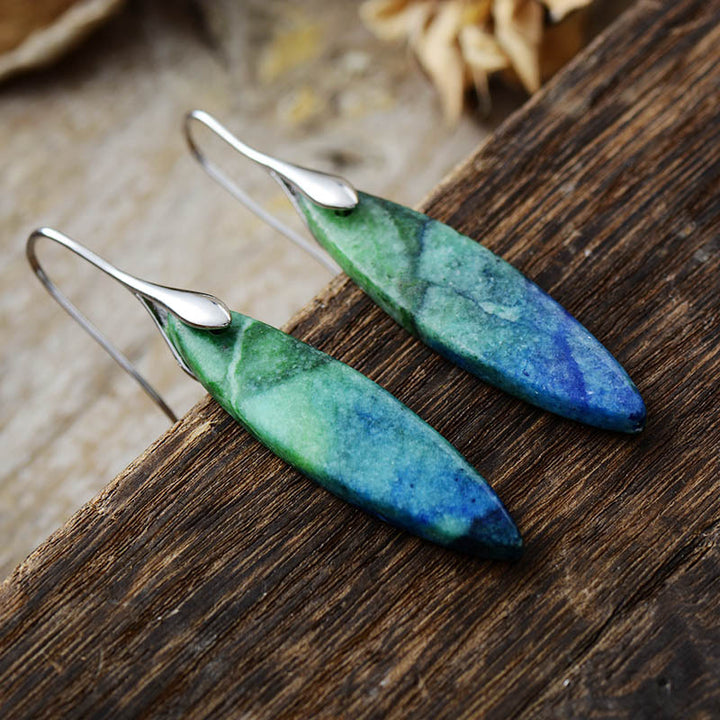 Copper Natural Stone Geometric Shape Earrings 