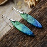 Copper Natural Stone Geometric Shape Earrings 